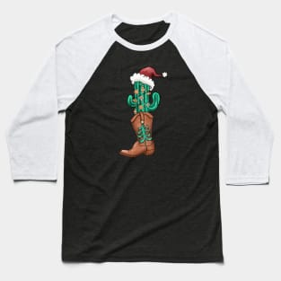 Cowboy boots, Christmas hat, Western Christmas, Howdy Christmas Baseball T-Shirt